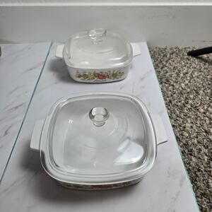 Vintage Spice of Life Corning Ware set od 2 baking pans with lids see photos